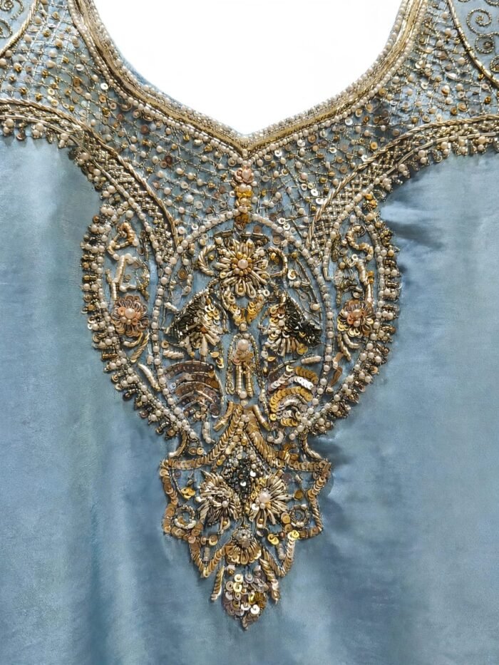 Blue Hand Embroidered Dress